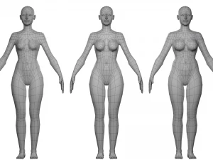 Malla base femenina Lowpoly Modelo 3D