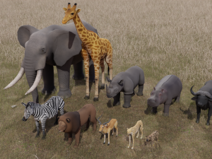 African Animals 3D 모델