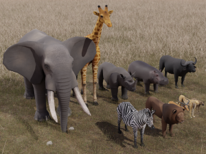 African Animals 3D 모델