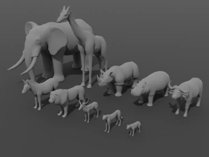 African Animals 3D Model