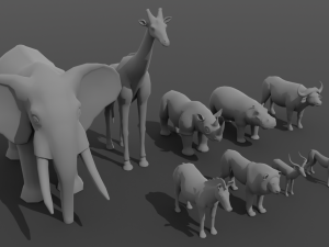 African Animals 3D 모델