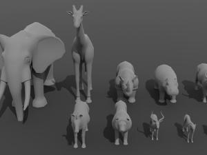 African Animals 3D 모델