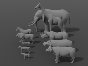 African Animals 3D 모델