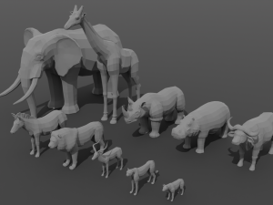 African Animals 3D 모델