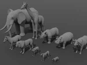 African Animals 3D 모델