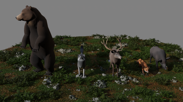 Forest Animals 3D Modell .c4d .max .obj .3ds .fbx .stl .blend 
