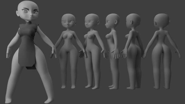 Stylized Char 3D Model .c4d .max .obj .3ds .fbx .stl .blend 