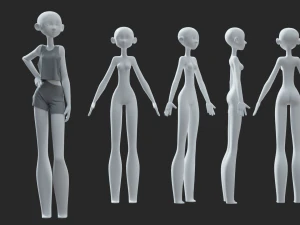 Fille stylis&eacute;e 2 Modèle 3D