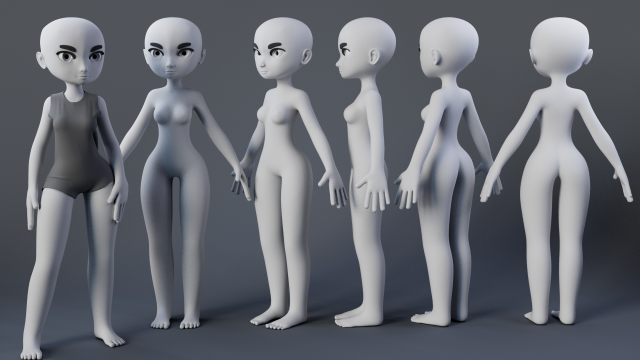Stylized Char 2 3D 模型 .c4d .max .obj .3ds .fbx .stl .blend 