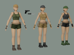 Army Girl Model 3D