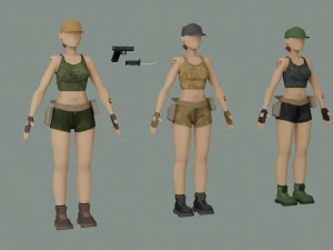 Army Girl 3D Model