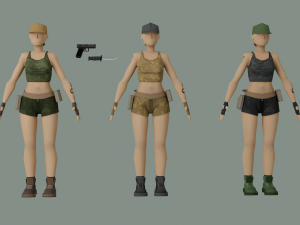 Army Girl Model 3D