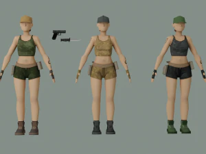 Army Girl 3D Model