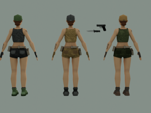 Army Girl Model 3D