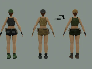 Army Girl 3D Model