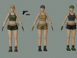Army Girl 3D Model