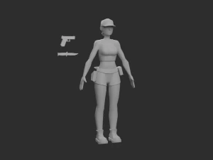 Army Girl 3D Model