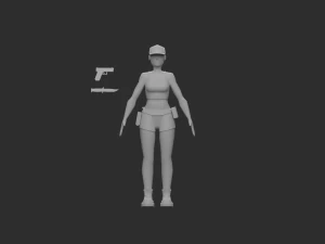 Army Girl 3D Model