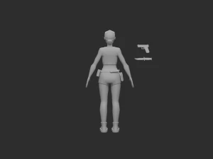 Army Girl 3D Model