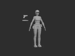 Army Girl 3D Model