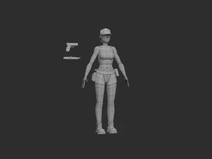 Army Girl 3D Model