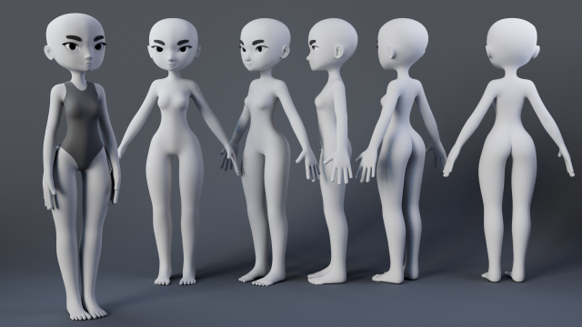 Stylized Char 3 3D Model .c4d .max .obj .3ds .fbx .stl .blend 