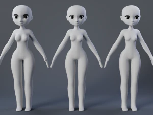 Chicas de malla base Modelo 3D