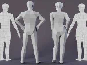 Lowpoly Male Female Basemesh 3D Model