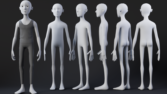 Stylized Man 3D 模型 .c4d .max .obj .3ds .fbx .stl .blend 