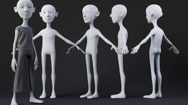 Stylized Man 2 Model 3D .c4d .max .obj .3ds .fbx .stl .blend 