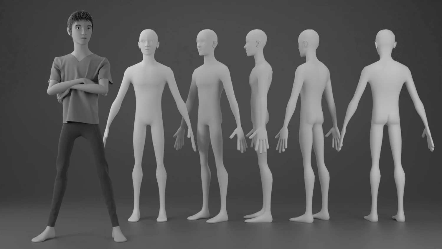 Stylized Man 3 3D Model .c4d .max .obj .3ds .fbx .stl .blend 