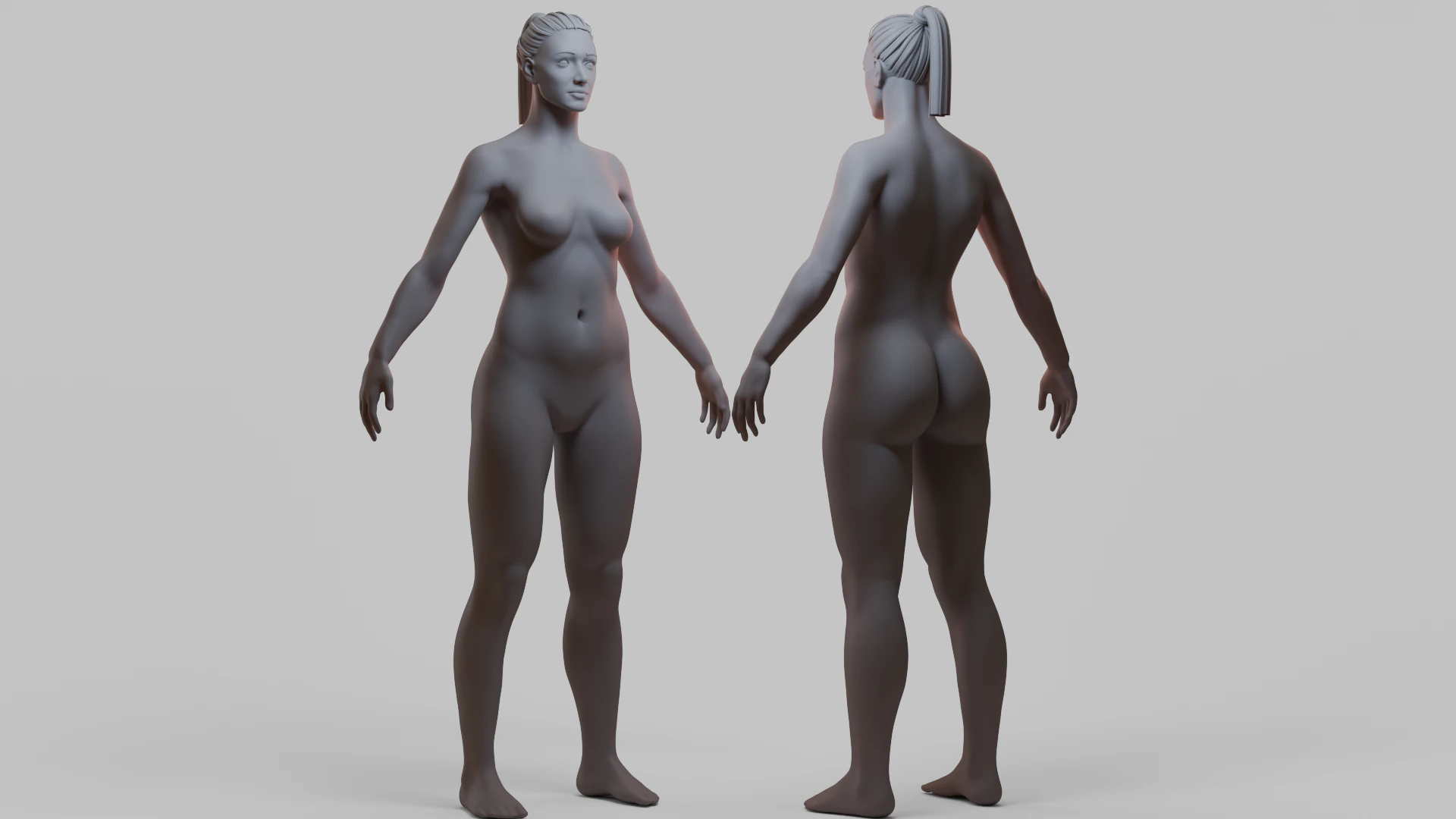 Female Body 4 3D Model .c4d .max .obj .3ds .fbx .stl .blend 