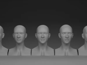 Basemesh feminino com cabe&ccedil;a estilizada Modelo 3D