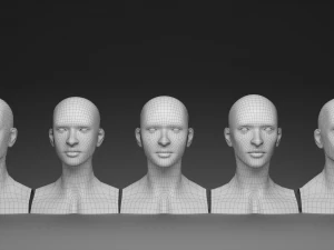 Basemesh feminino com cabe&ccedil;a estilizada Modelo 3D