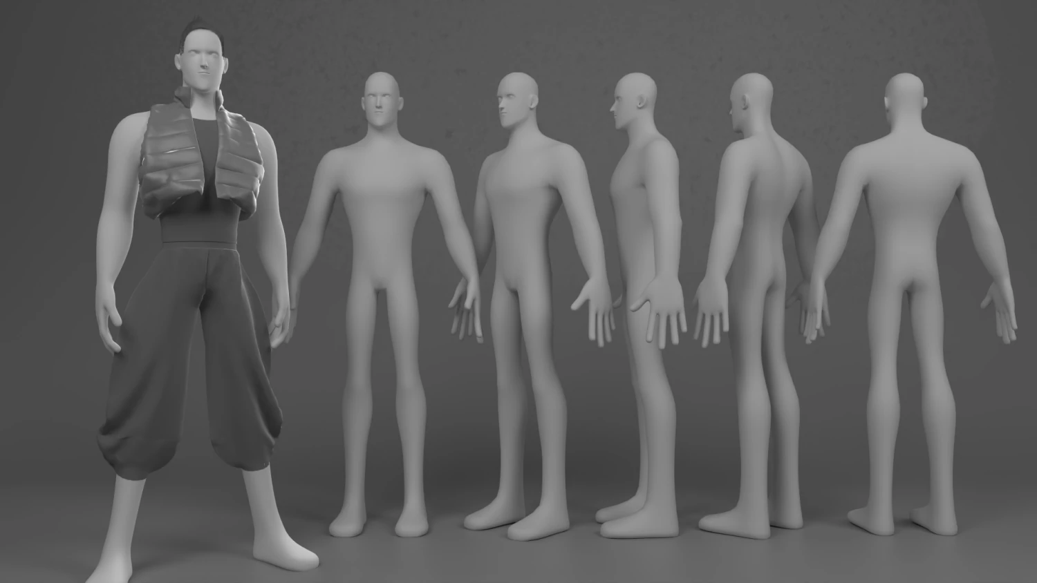 Stylized Man 4 3D Model .c4d .max .obj .3ds .fbx .stl .blend 
