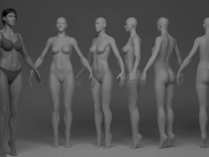 Gestileerde meisjesbasismesh 3D Model