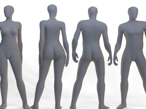 Female Male Basemesh 3D मॉडल