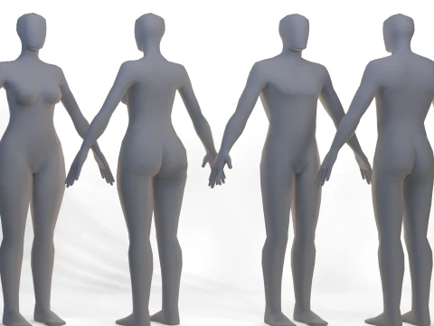 Female Male Basemesh 3D Model