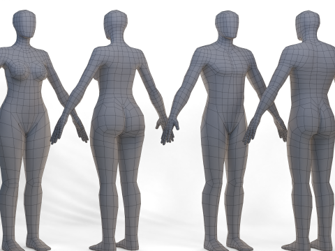 Female Male Basemesh Modelo 3D