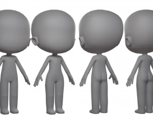 Chibi chico chica Modelo 3D
