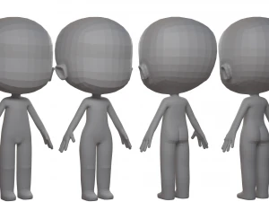Chibi Boy Girl 3D Model