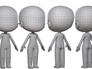Chibi Boy Girl 3D Model
