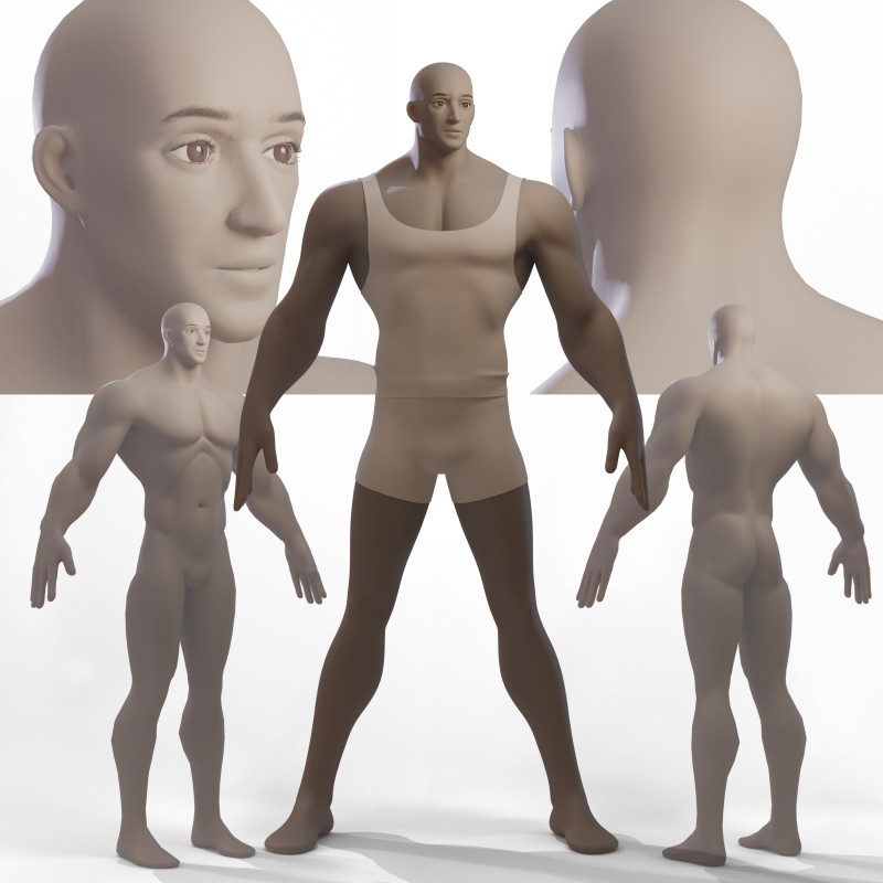 Stylized Boy2 Basemesh 3D मॉडल .c4d .max .obj .3ds .fbx .stl .blend 