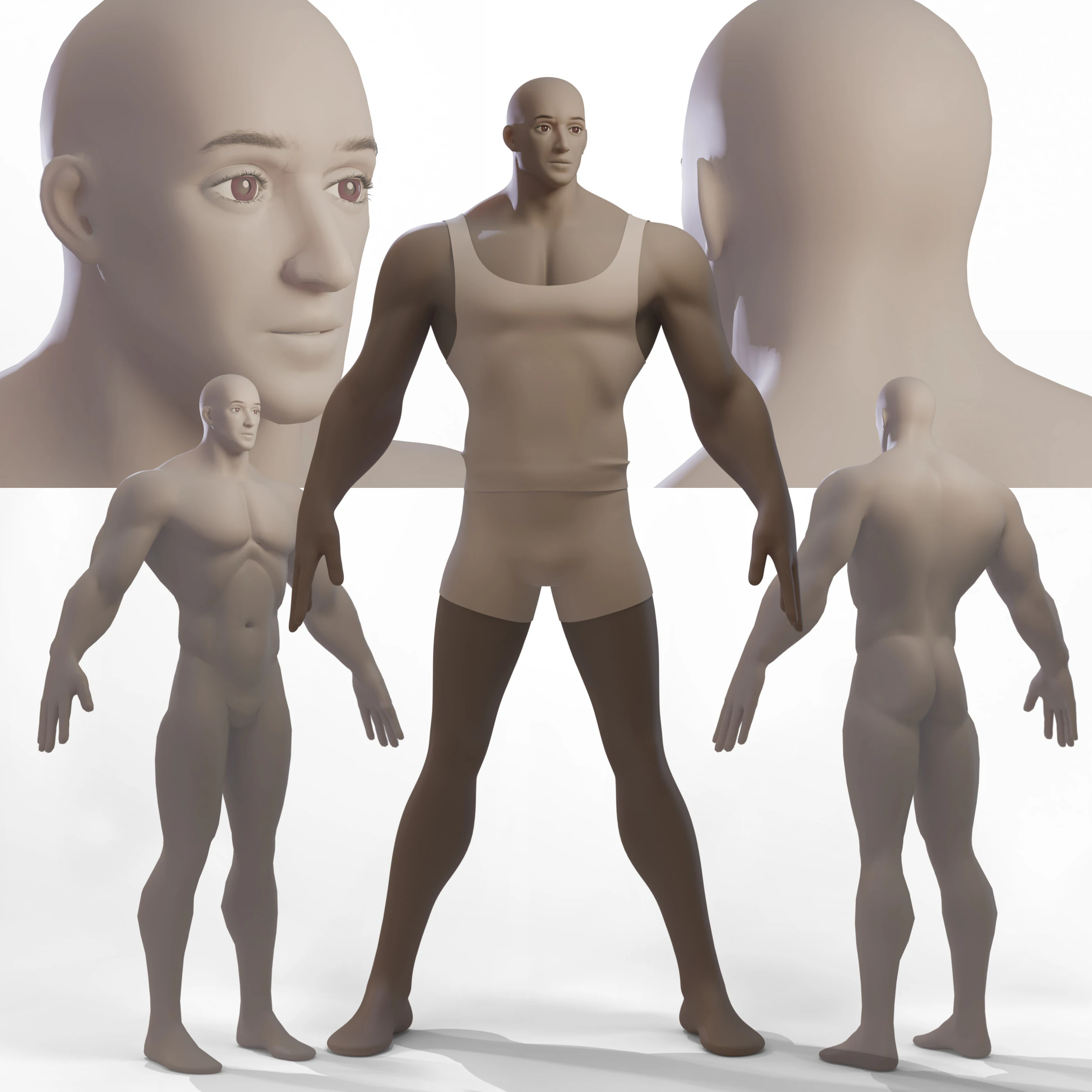 Stylized Boy2 Basemesh 3D Model .c4d .max .obj .3ds .fbx .stl .blend 