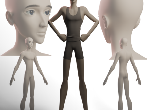 Stylized Boy Basemesh 3D Model