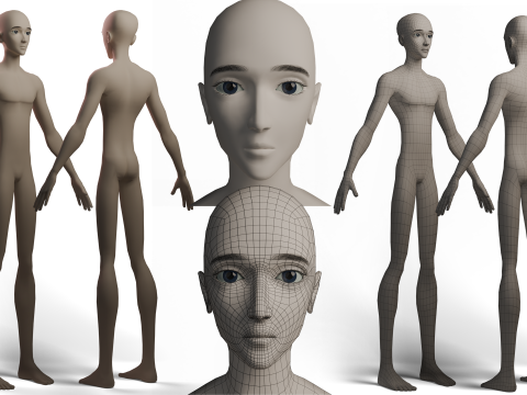 Stylized Boy Basemesh 3D 모델