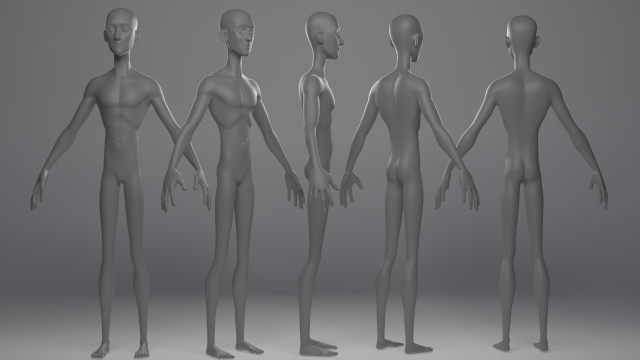 Basemesh Character 3D Model .c4d .max .obj .3ds .fbx .stl .blend 