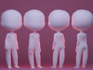 Чібі Хлопчик Дівчинка 3 3D Модель