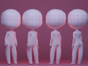 Chibi Boy Girl 3 Modello 3D