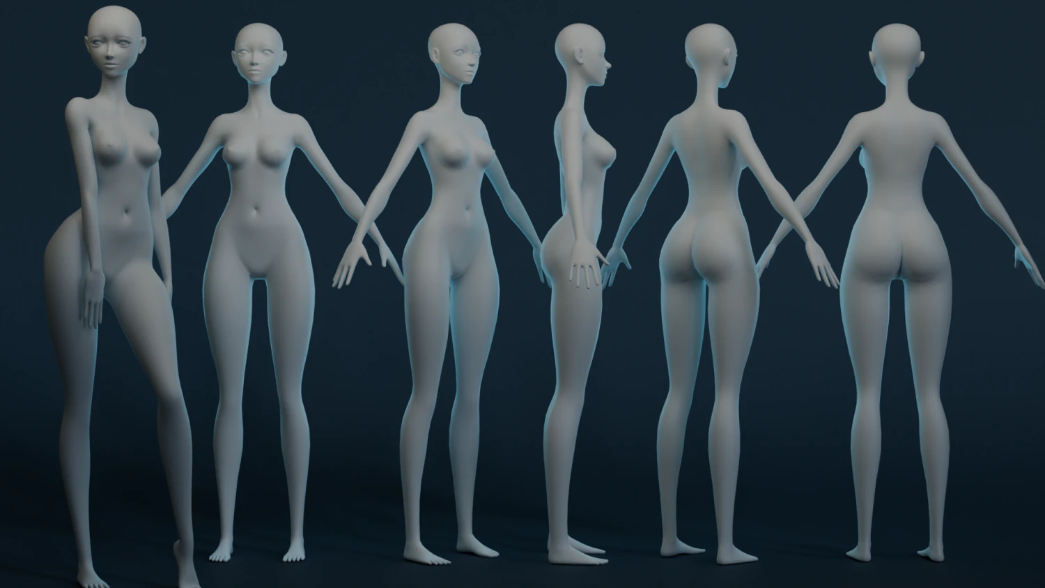 Girl Basemesh 3D Model .c4d .max .obj .3ds .fbx .stl .blend 